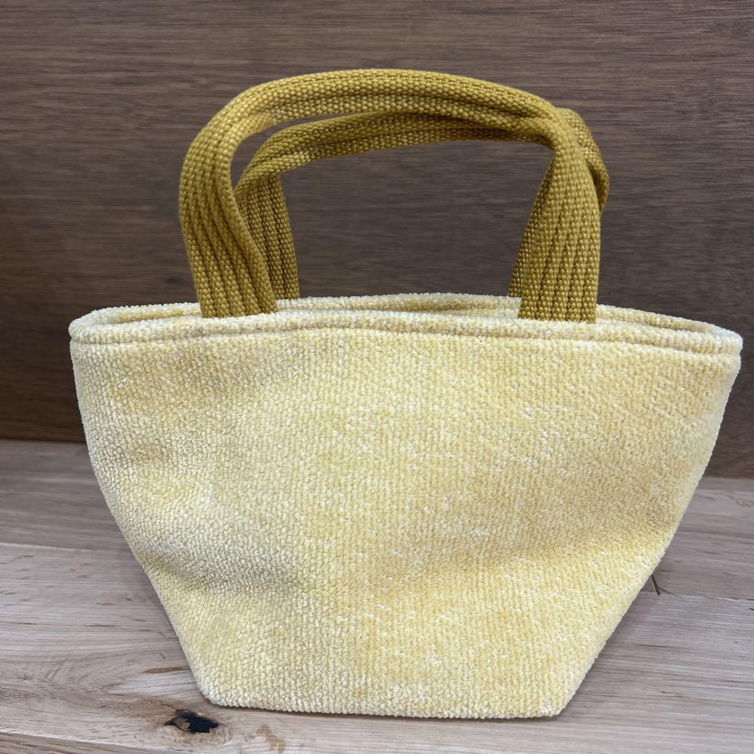 美品 FEILER ユニカラー ミニ 舟形 トート バッグ イエロー 無地