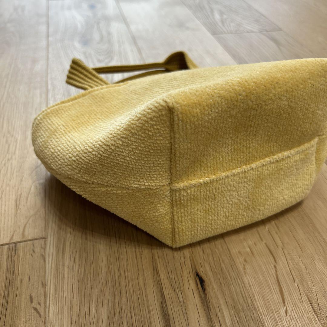 美品 FEILER ユニカラー ミニ 舟形 トート バッグ イエロー 無地