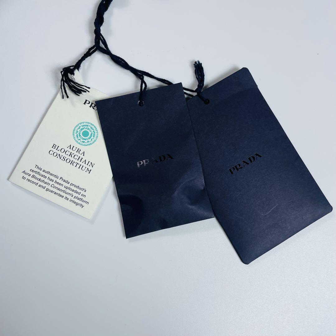 正規品 PRADA トートバッグ デニムバッグ カナパ 三角ロゴプレート
