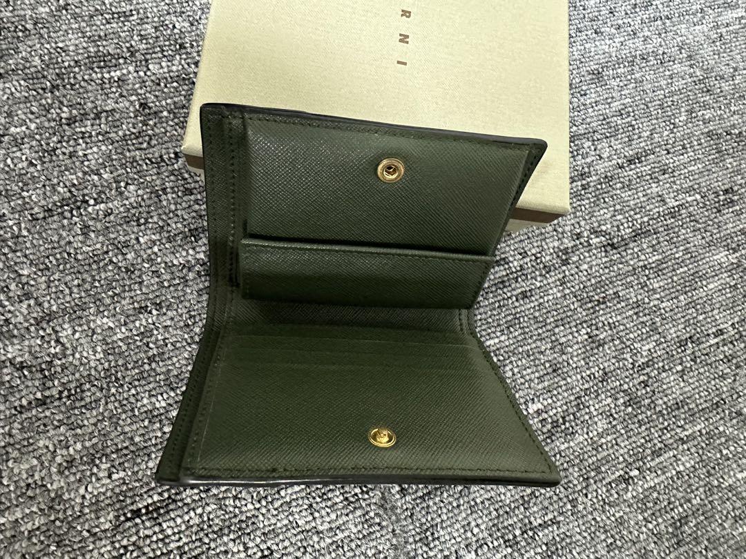 MARNI サフィアーノレザー　二つ折り財布　カーキ