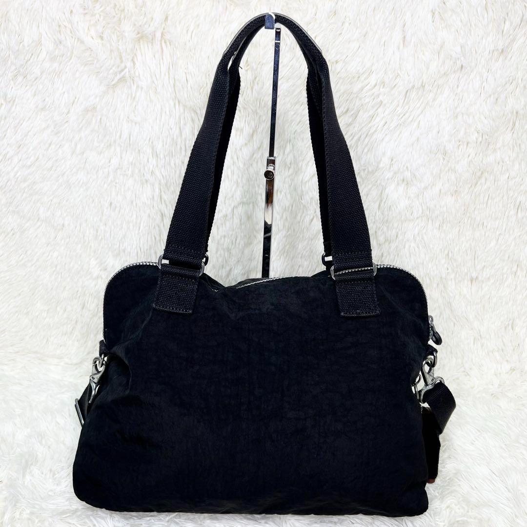 極美品　キプリング　2WAY ショルダーバッグ　ハンドバッグ　黒　ゴリラチャーム Kipling ショルダーバッグ 2way トートバッグ ゴリラ チャーム