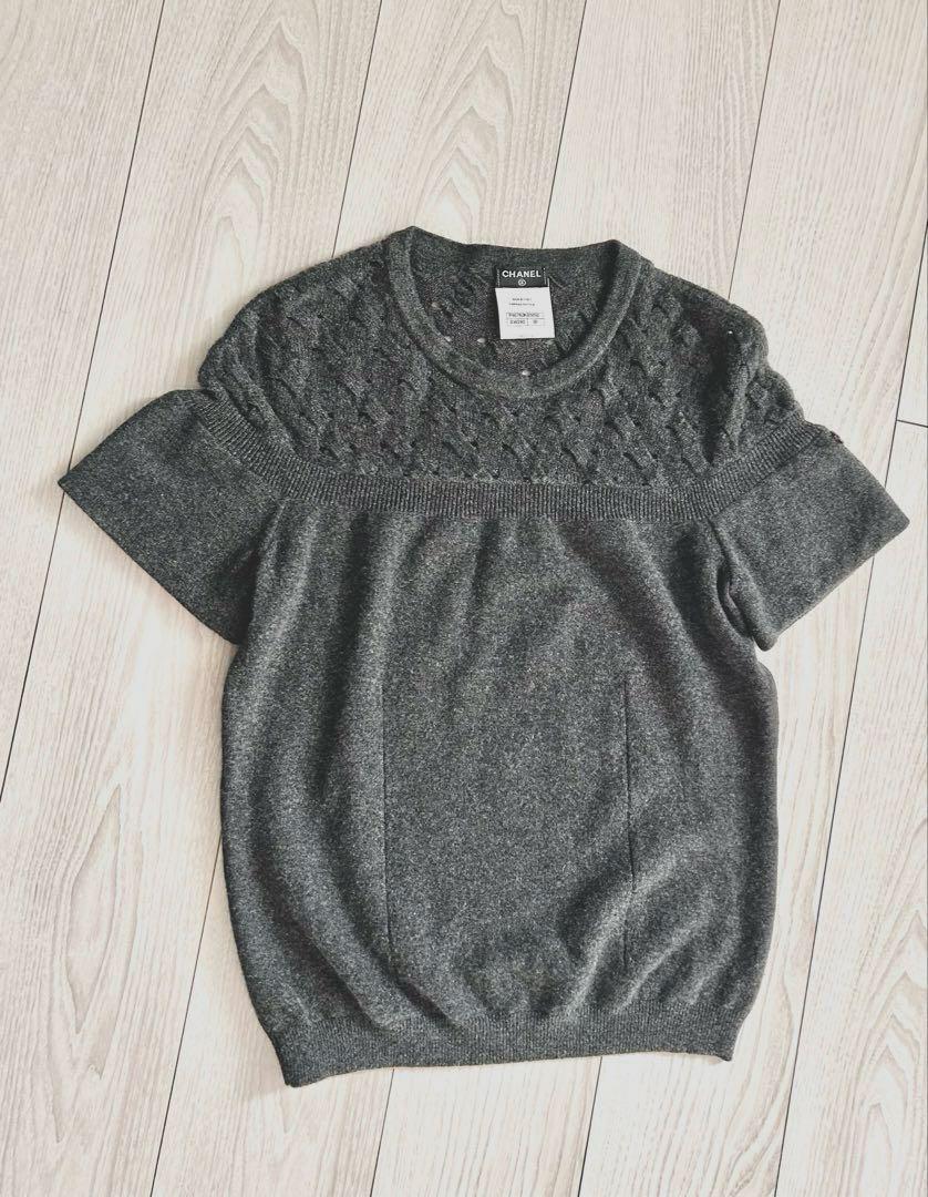 CHANEL グレー 半袖ニット