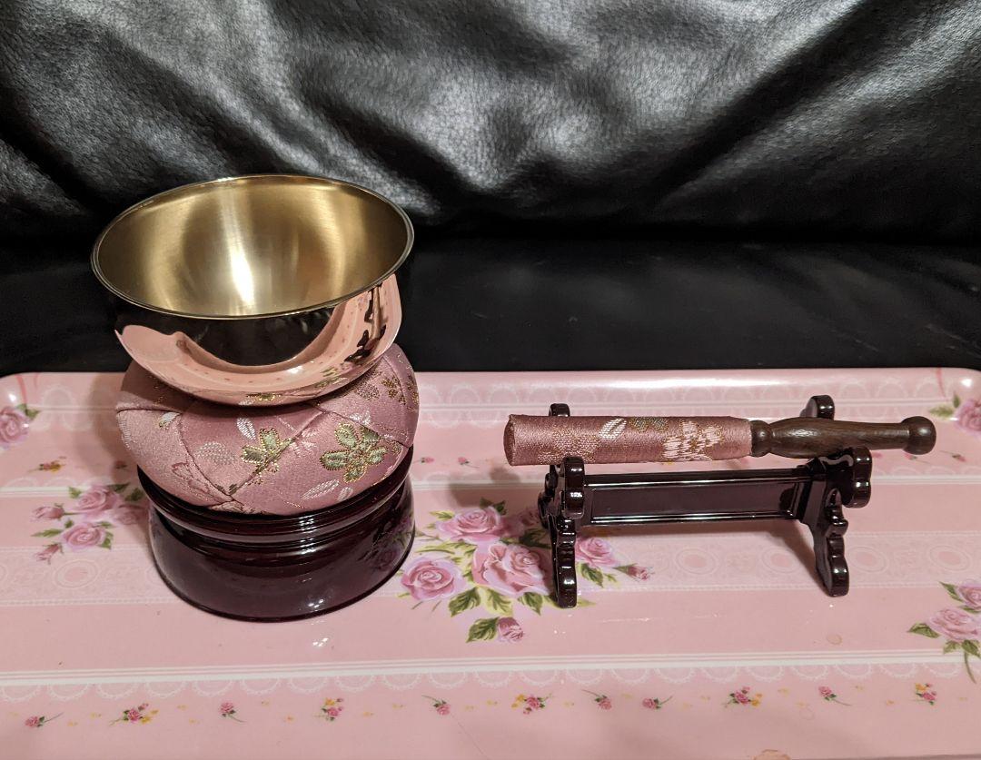 【新品未使用】おりん5点セット桜ミニ御供養おりんセット