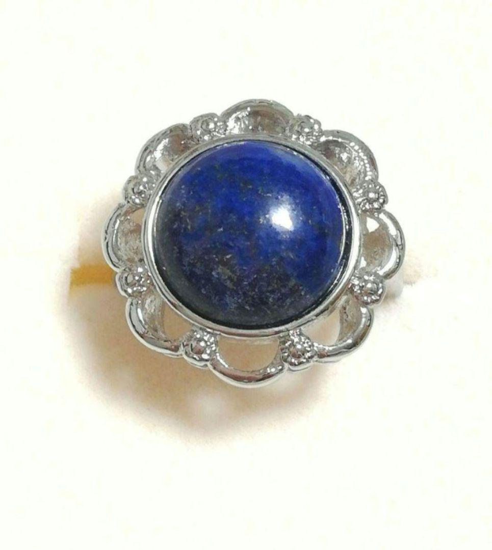 【ERI】宝石質ラピスラズリ×クリスタルのフリーサイズリング Lapis Lazuli Rock Ring / Round / Yellow – bororo