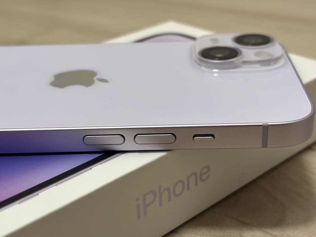 【美品】Apple iPhone14 パープル128GB SIMフリー