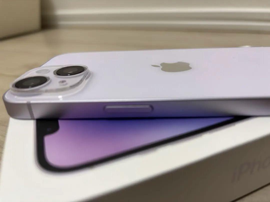 【美品】Apple iPhone14 パープル128GB SIMフリー