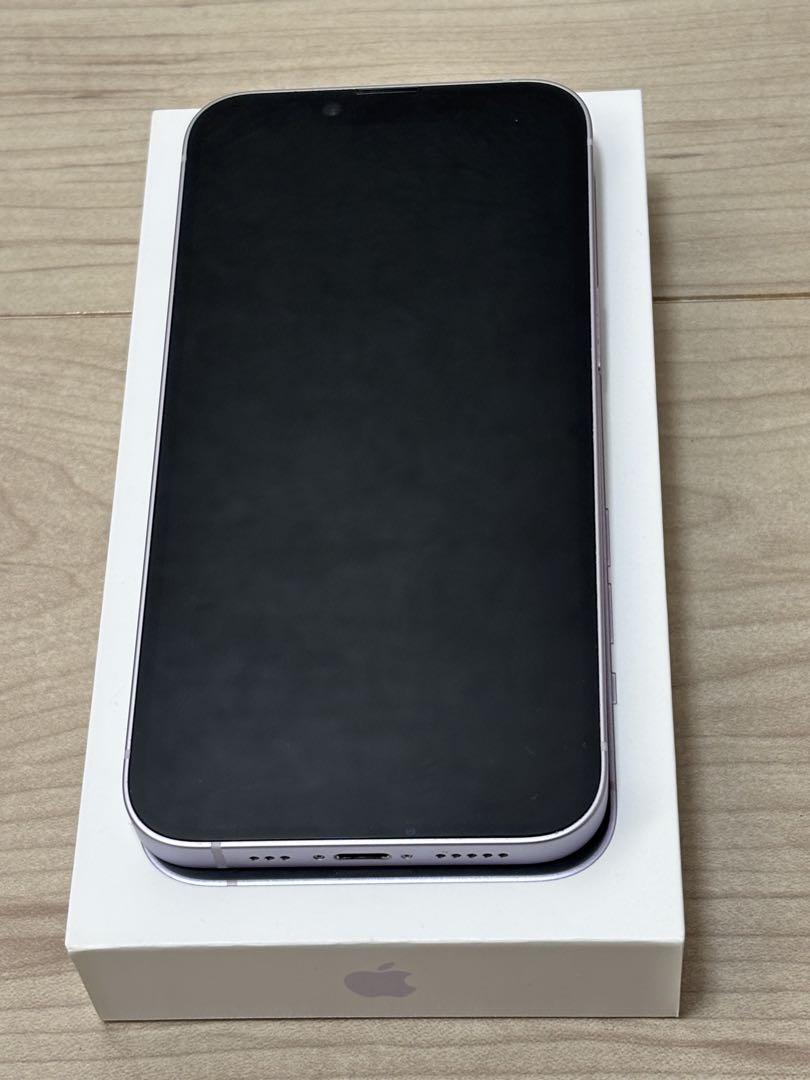 【美品】Apple iPhone14 パープル128GB SIMフリー