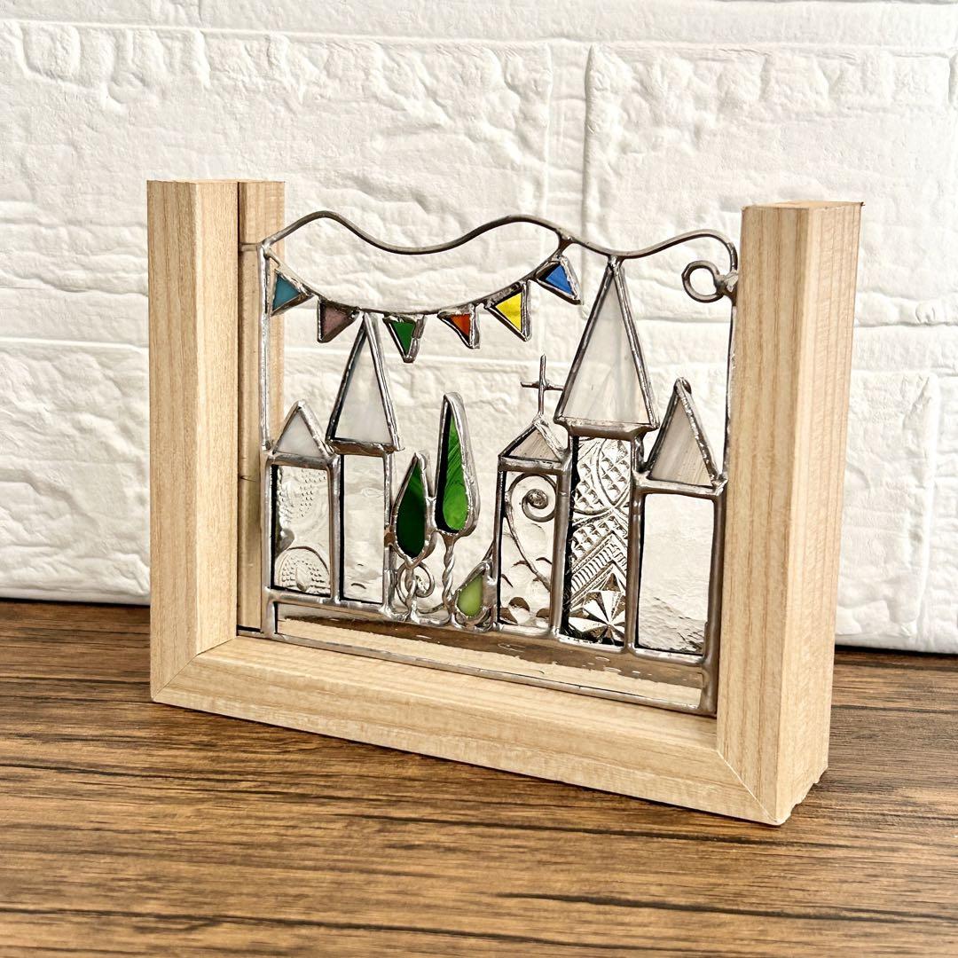 ステンドグラス(ハンドメイド)まとめ買い ナチュラルハウス㉛と雪だるま(33)