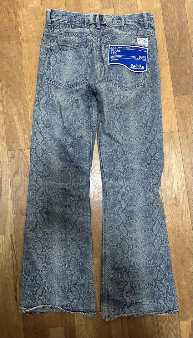 パンツ DAIRIKU 23AW Python Flare Denim Pants 29 DAIRIKU 23AW Python Flare Denim Pants 29