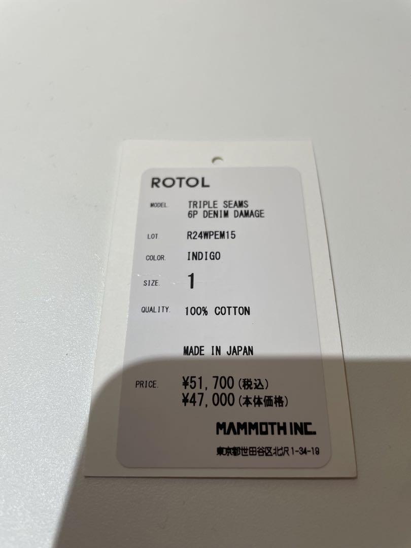 ROTOL TRIPLE SEAMS 6P DENIM DAMAGE サイズ1