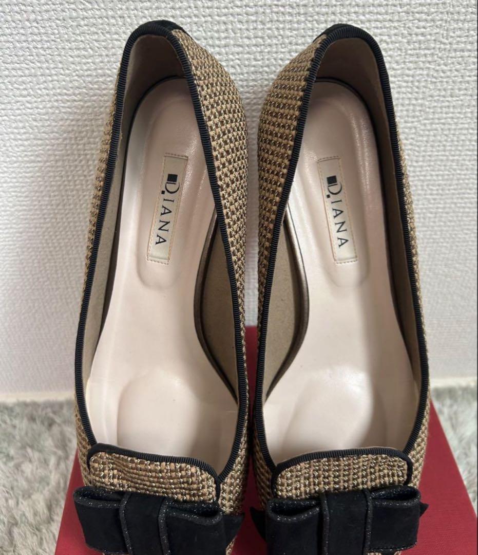 【極美品】DIANA ダイアナ　フラットシューズ　ローヒール　パンプス　25cm