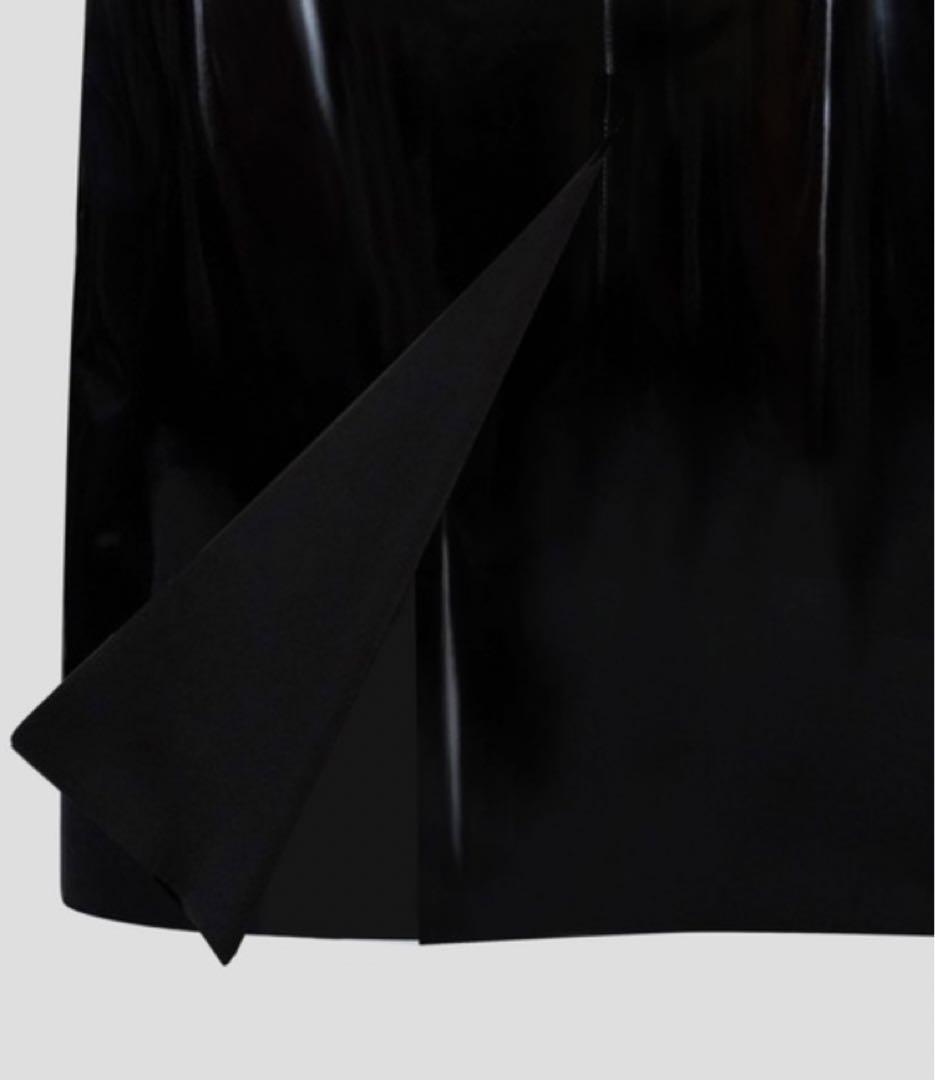 MSGM エナメル スリットスカート スカート