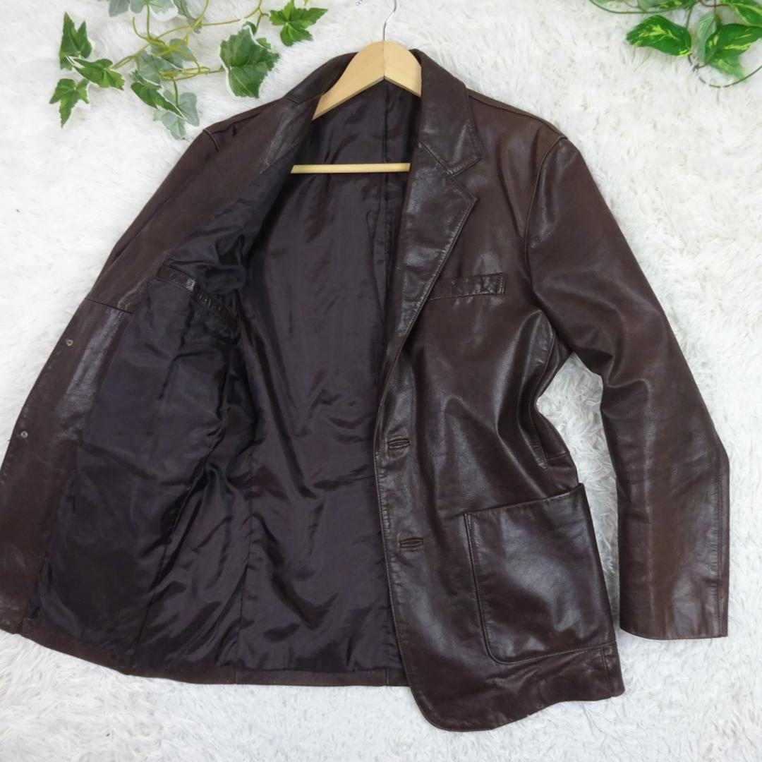 美品　キャニオン・デ・シェリー　カウレザー　アンコンジャケット　L　上野商会