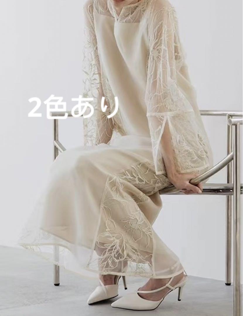 【willfully】sheer tulle embroidery panel