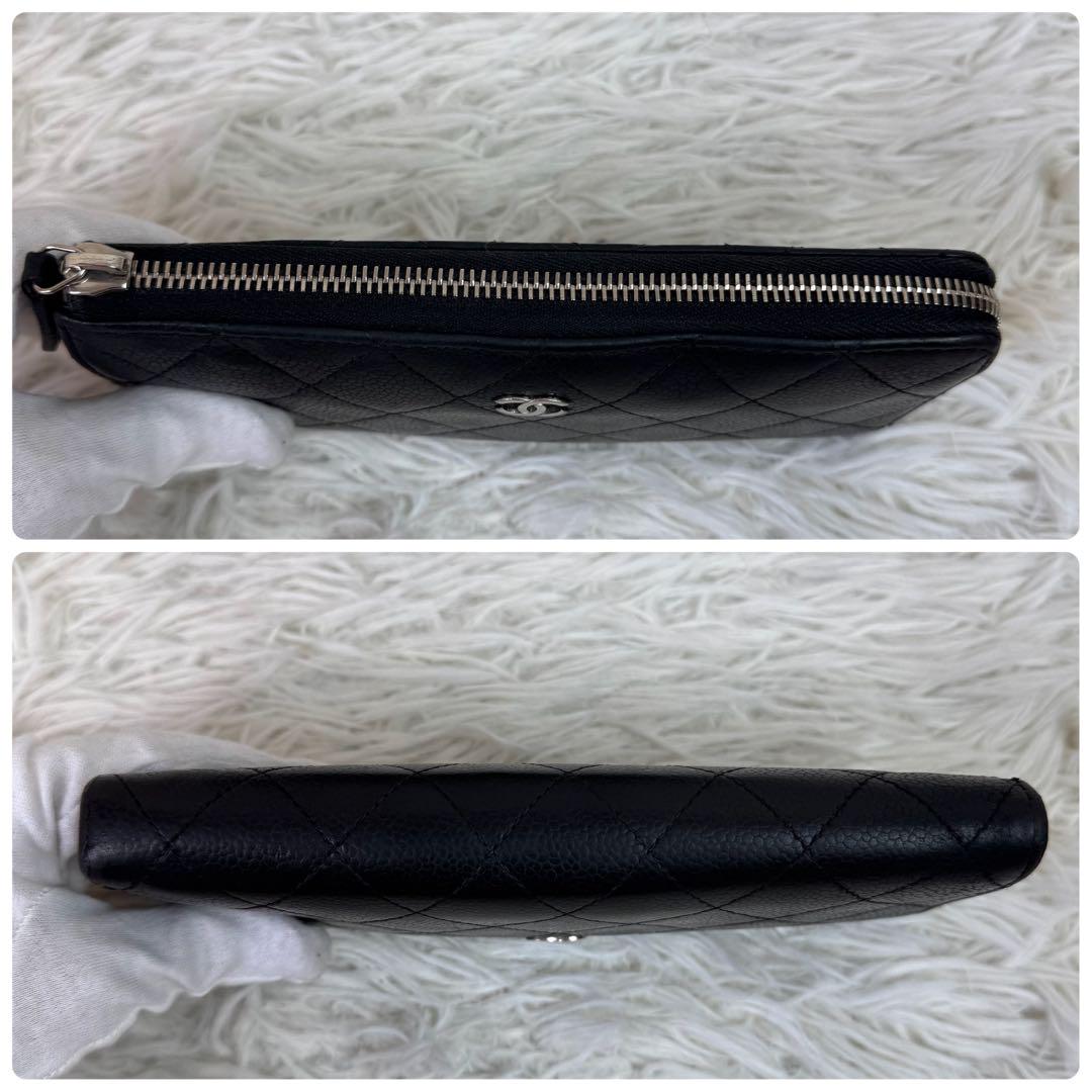 美品✨️CHANEL 長財布 キャビアスキン 黒 キルティング
