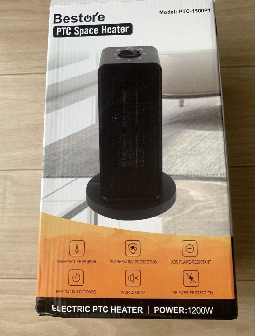 PTC-1500P1　新品未使用 PSE認証済 転倒保護付180天保証付セラミックヒーター 1200W 即暖
