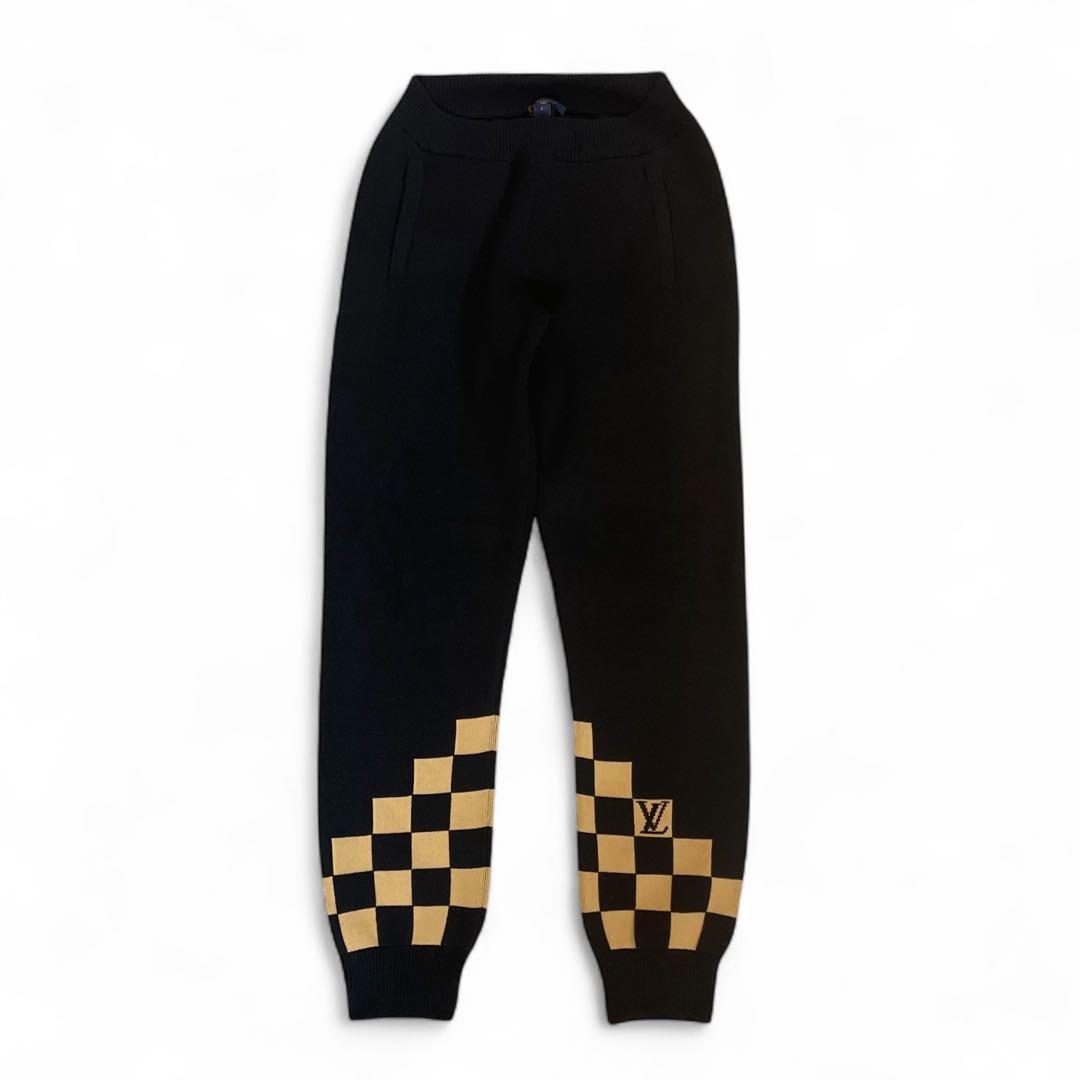 LOUIS VUITTON 19AW LV ダミエウールカシミヤ　ニットパンツ