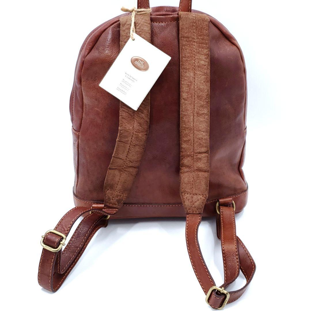 ザ ブリッジ The Bridge レザー バックパック リュック メンズ 牛革 イタリア製 茶 未使用【Z1-2890】