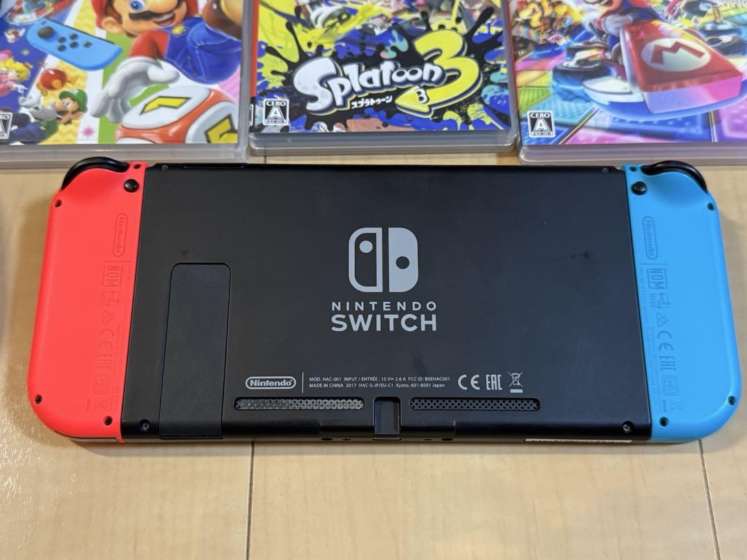 Nintendo Switch 本体セット(箱無し)+microSDカード ニンテンドースイッチ 本体 箱無し microSD・Proコン・ソフト3本
