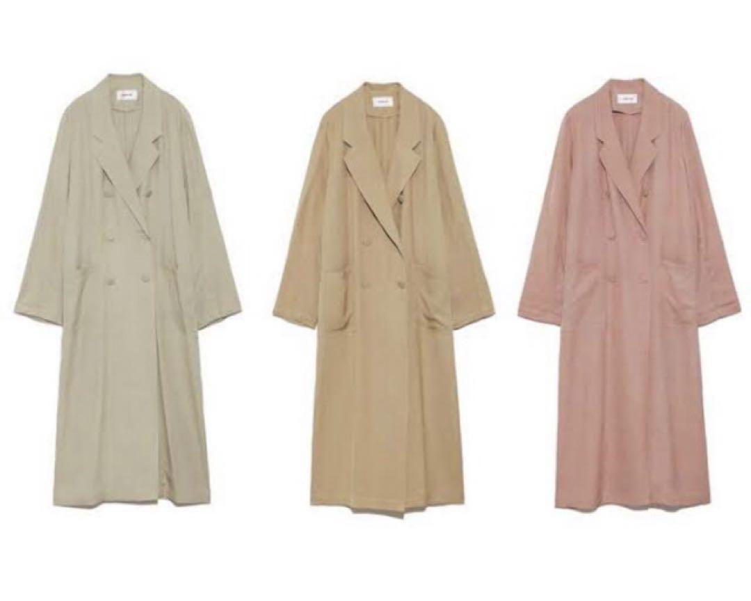 新品　FRAY.ID 紙タグ付き　ヴィスコースダブルボタンロングコート FRAY I.D/ヴィスコースロングコート