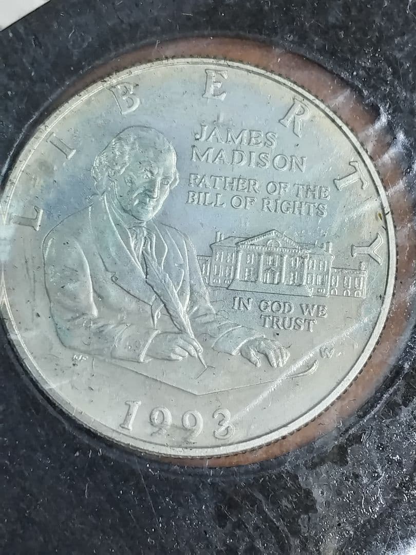 hab007 希少 銀貨;1993年W. 記念硬貨 ハーフダラー ５０セント