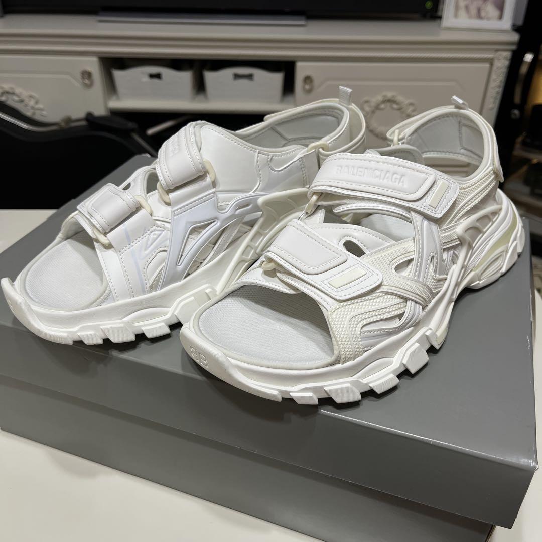 美品　BALENCIAGA バレンシアガ 　サンダル ホワイト　24cm~25 ホワイト（白）系 24cm BALENCIAGA(バレンシアガ) サンダル