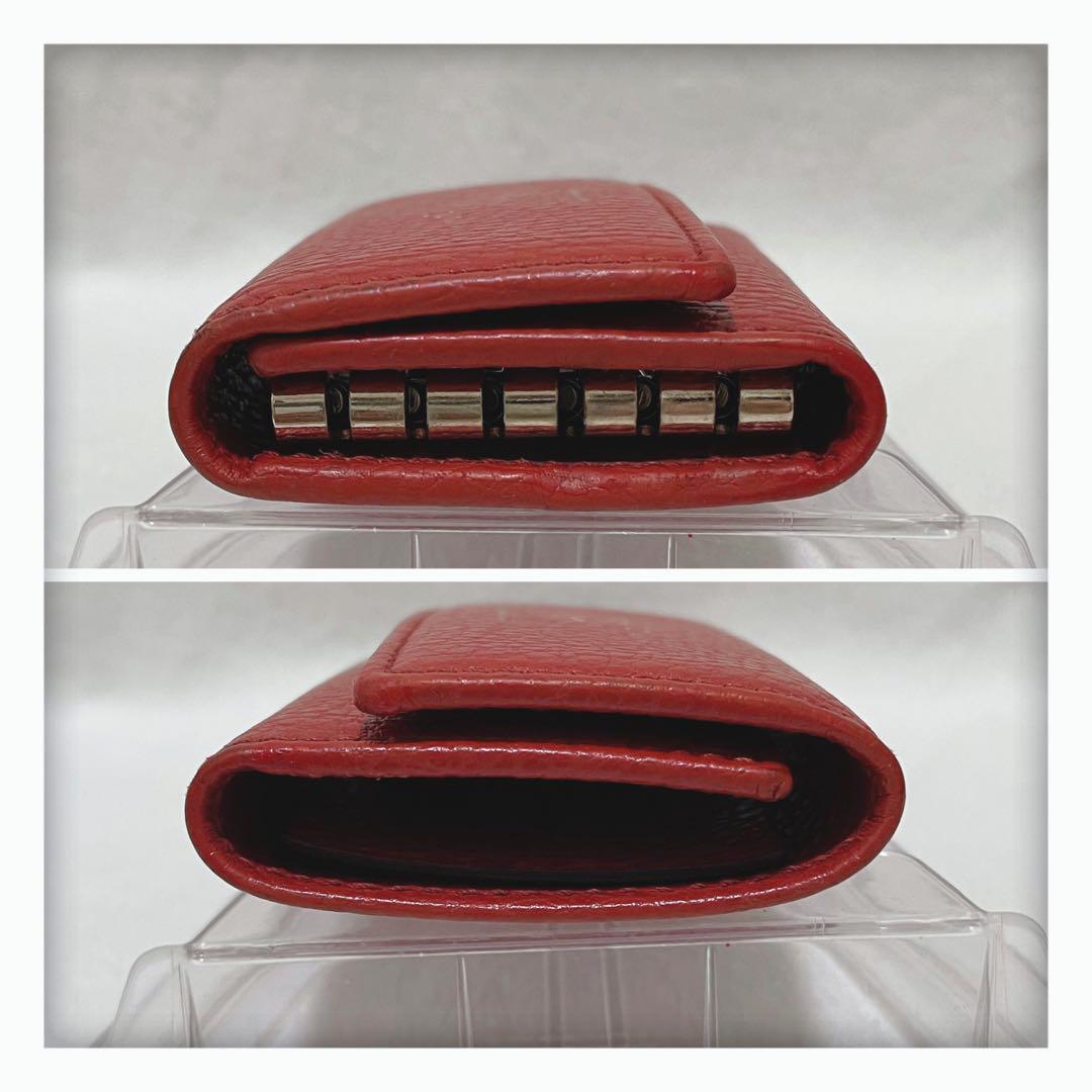 Gucci レザーキーケース レッド 美品】GUCCI グッチ キーケース GGマーモント レッド