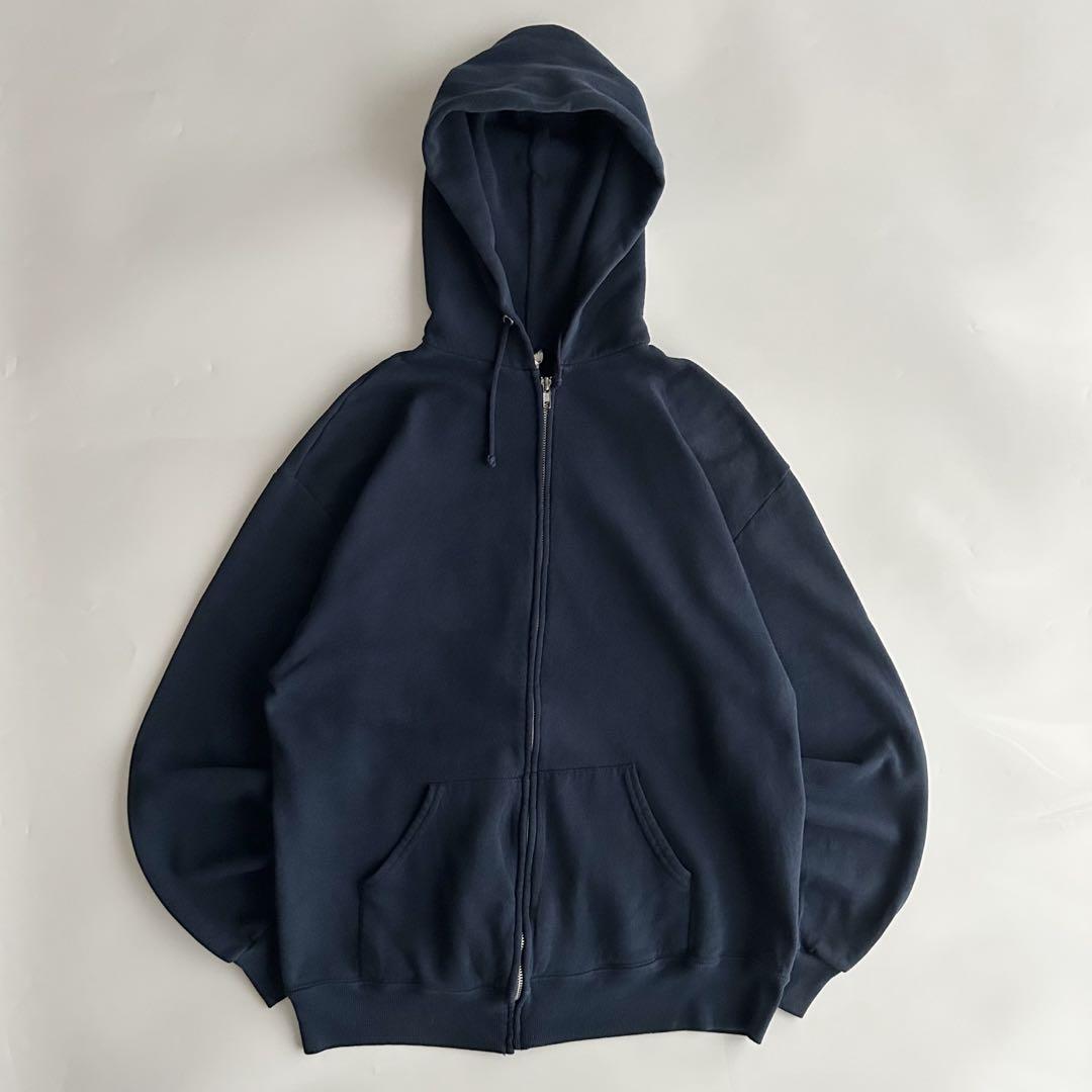【AKIMBO元ネタ】90ss JERZEES 無地ジップパーカー ネイビー