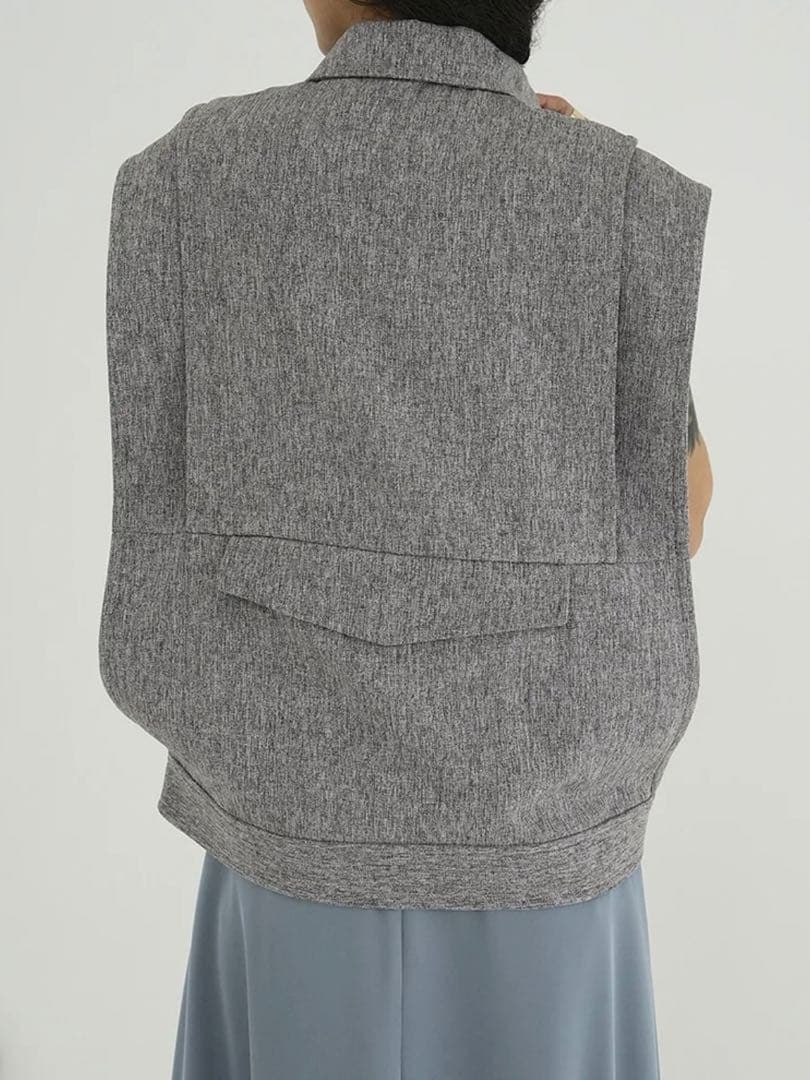 CLANE COLLAR SHORT VEST ブラウンFREE SIZE・CLANE WWW_MORNINGWALKER_COM