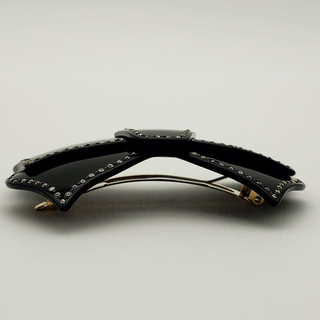 ALEXANDRE DE PARIS  リボンバレッタ ラインストーン ☆ALEXANDRE DE PARIS☆ バレッタ リボン ストーン ブラック その他