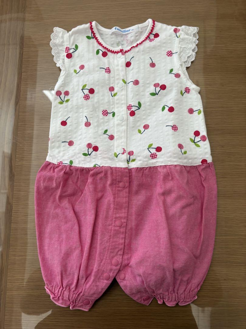 20日限定出品❣️❣️familiar チェリー柄ロンパース 80 - メルカリ