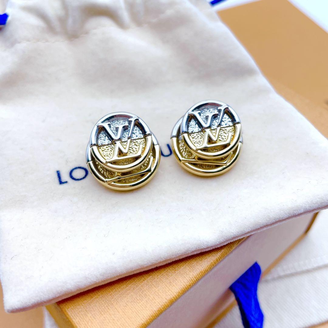 LOUIS VUITTON ピアス ブックル ドレイユ LtoV ナノグラム