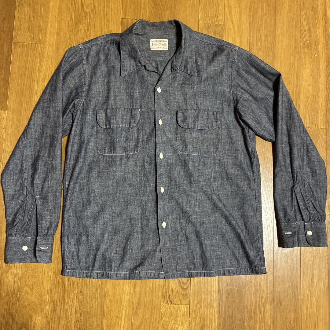 BONCOURA バンドカラーシャツ　シャンブレー　サイズ38 BONCOURA / BAND COLLAR SHIRTS “BLACK CHAMBRAY” | ARCH