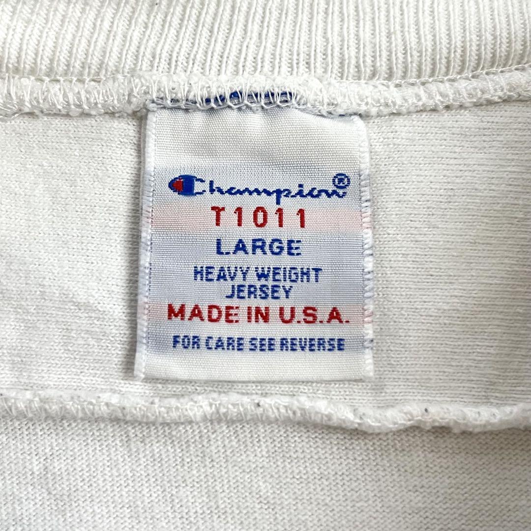 USA製 CHAMPION T1011 七分袖 フットボールTシャツ L 厚手