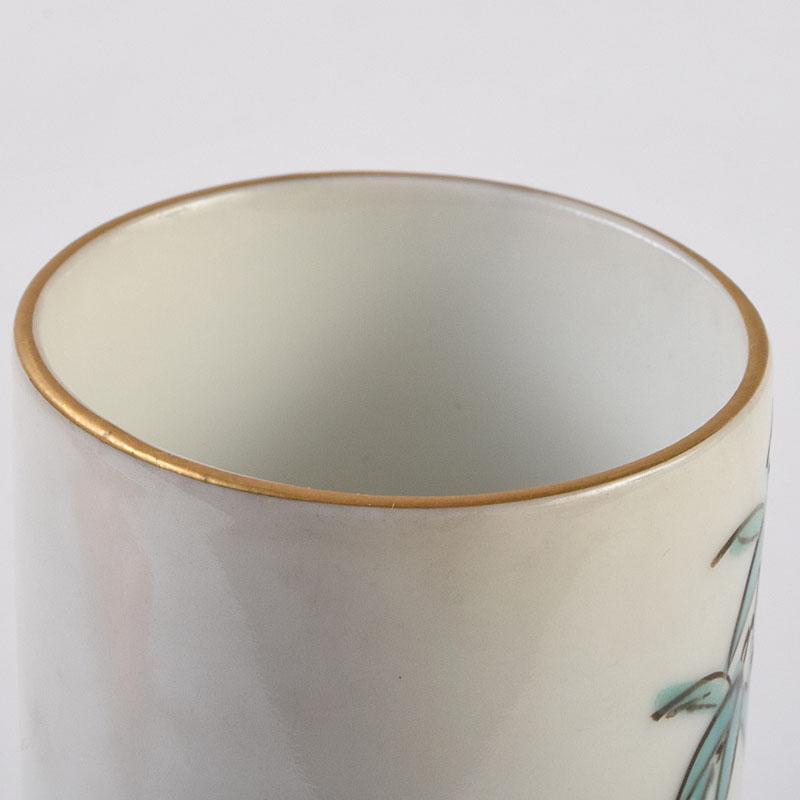 茶道具　渋草焼　渋草柳三作　色絵竹文　茶布筒　共箱　V　8990 茶道具 渋草焼 渋草柳三作 色絵竹文 茶布筒 共箱 V 8990 - メルカリ