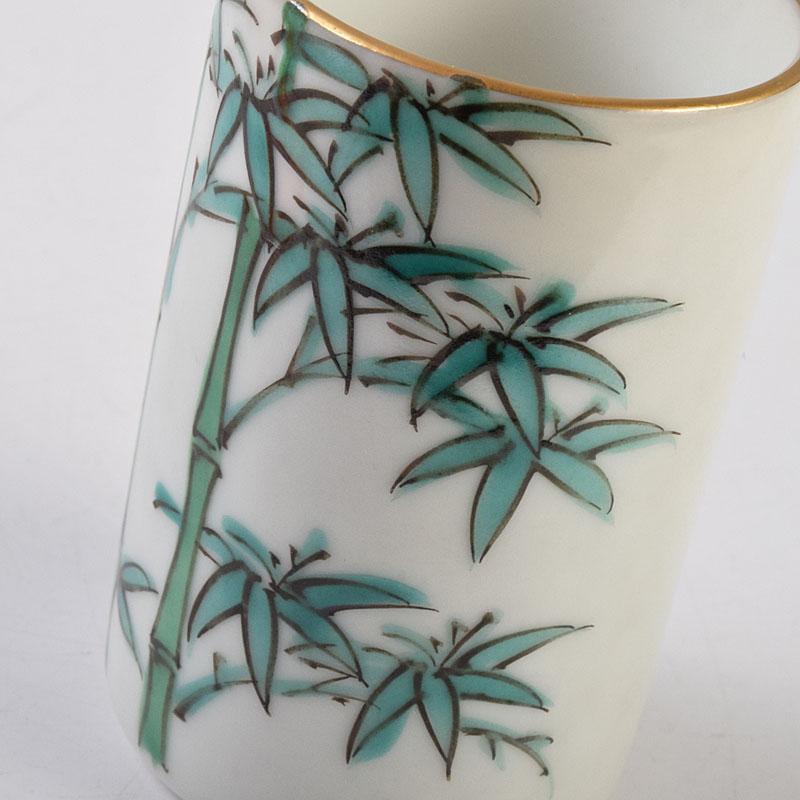 茶道具　渋草焼　渋草柳三作　色絵竹文　茶布筒　共箱　V　8990 茶道具 渋草焼 渋草柳三作 色絵竹文 茶布筒 共箱 V 8990 - メルカリ