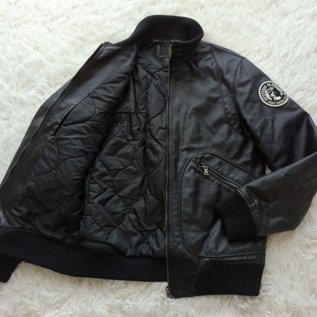 ☆【美品】ヒステリックグラマー　プリマロフト　フェイクレザージャケット　 L☆ ☆【美品】ヒステリックグラマープリマロフトフェイクレザー