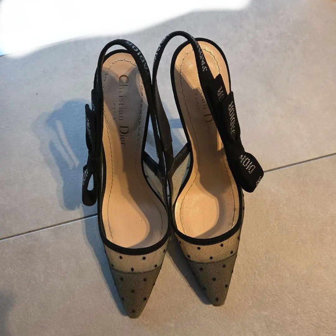 Christian Dior ドット柄ハイヒールパンプス