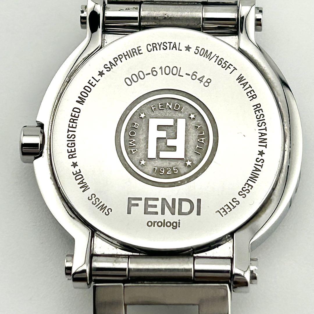 稼働✨フェンディFENDI クアドロ 腕時計 6100L シェル文字盤 ズッカ柄 稼働 FENDI クアドロ 美品 6100L シェル文字盤 ズッカ柄