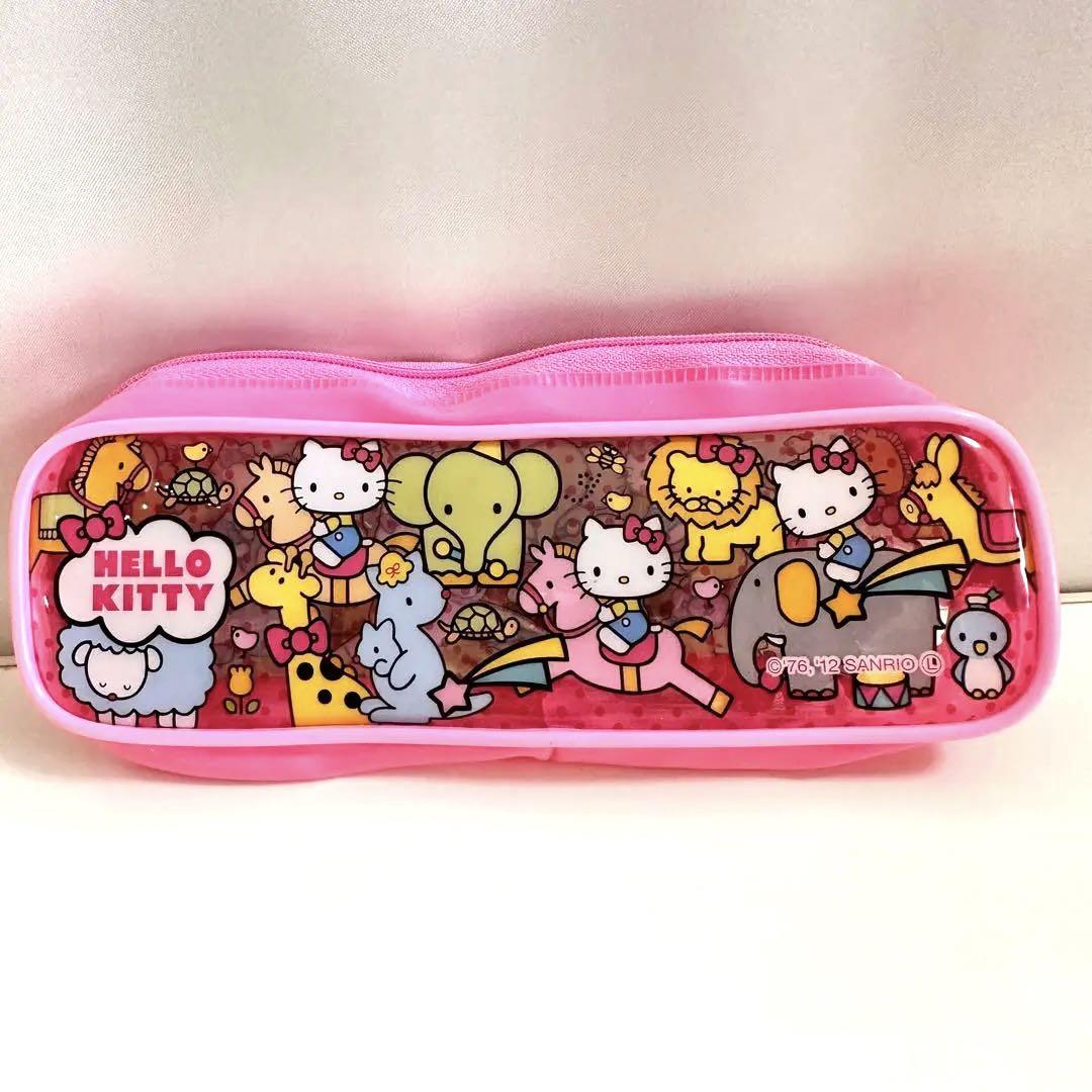 希少 ハローキティ カオハナ ビニールポーチ クリアペンポーチ