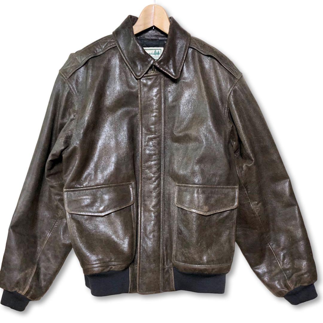 エルエルビーン　A-2 レザージャケット　ボンバージャケット　ブラウン　古着