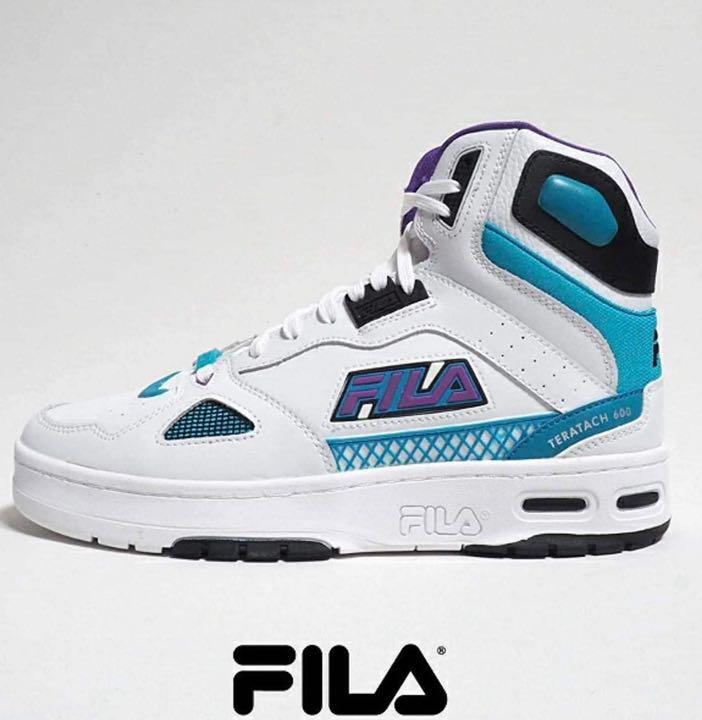 好評お得 FILA TERATACH600ホワイト ブルー パープルハイカットスニーカー iHdub-m52824955372 爆買い在庫