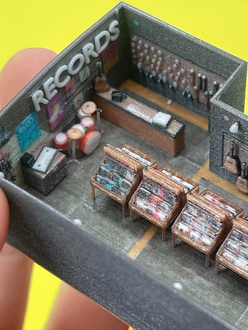 Nゲージ レコードショップ 鉄道模型 フィギュアに 1/64より小の