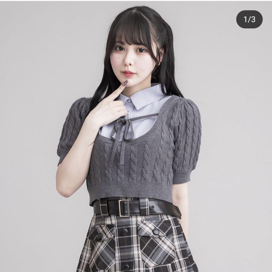 pium レイヤードケーブルニット チャコール ピウム