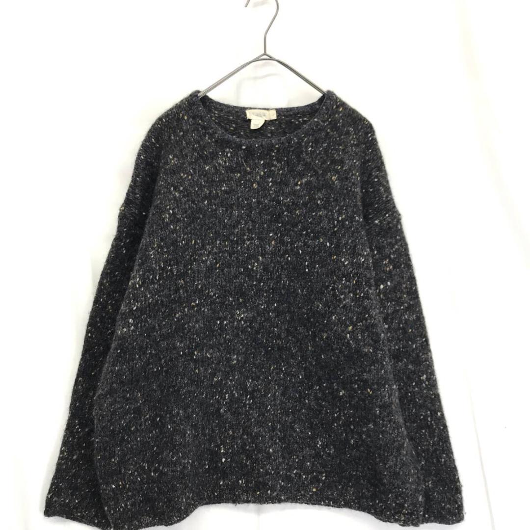 J.CREW : ネップ入り ウールニットセーター★L★グレー系