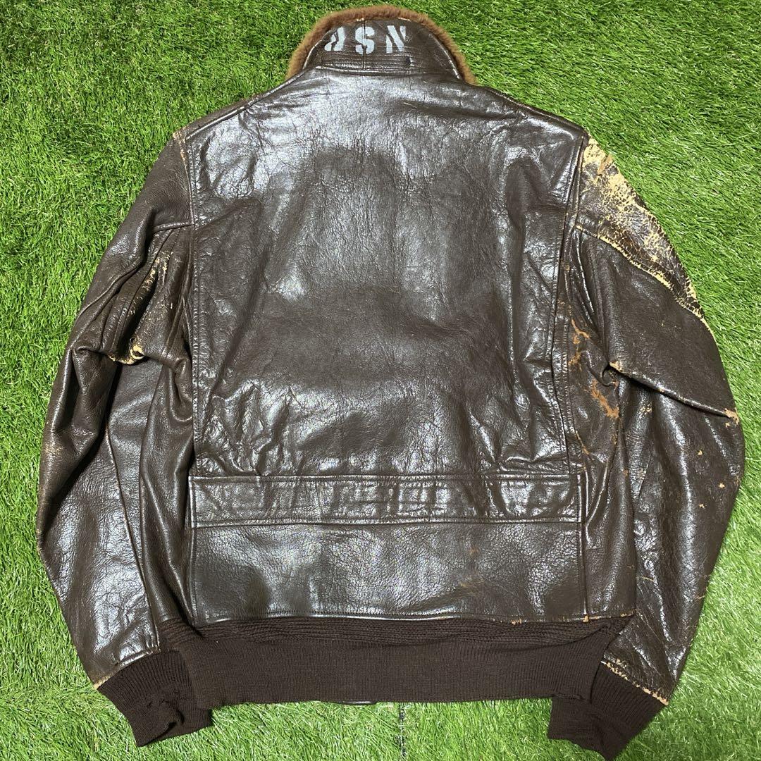50s 米軍実物 USN G1 フライトジャケット ヴィンテージ ミリタリー 画像2