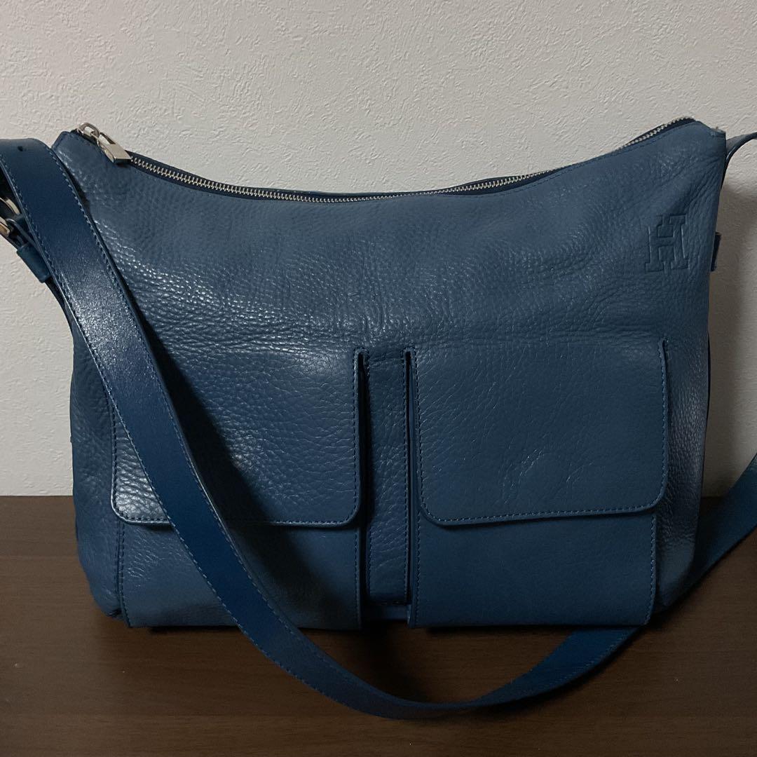 【お1人様1点限り】 ☆開店セール☆ 人気 2WAYバッグ ロゴエンボス レザー ヒロフ 美品 バッグ