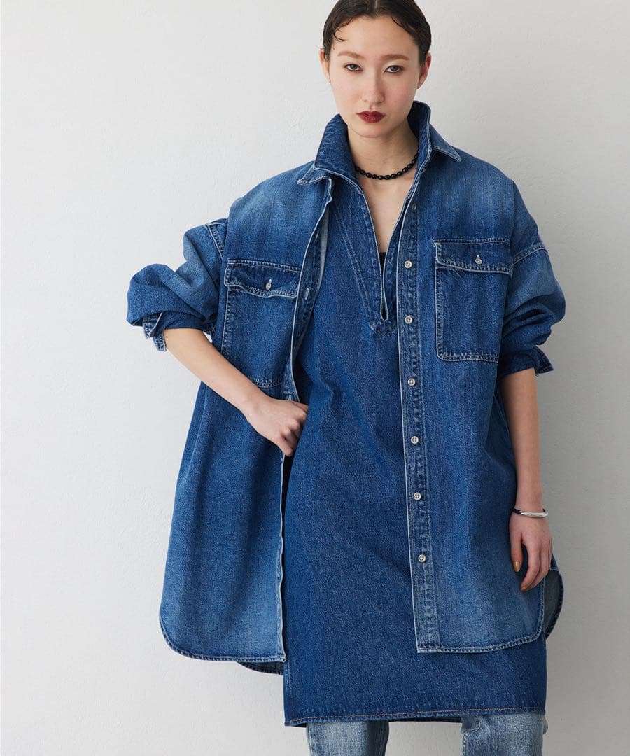 Whim Gazette 【インフルエンサーコラボ】刺繍デニムシャツ美品 Whim Gazette 【インフルエンサーコラボ】刺繍デニムシャツ美品