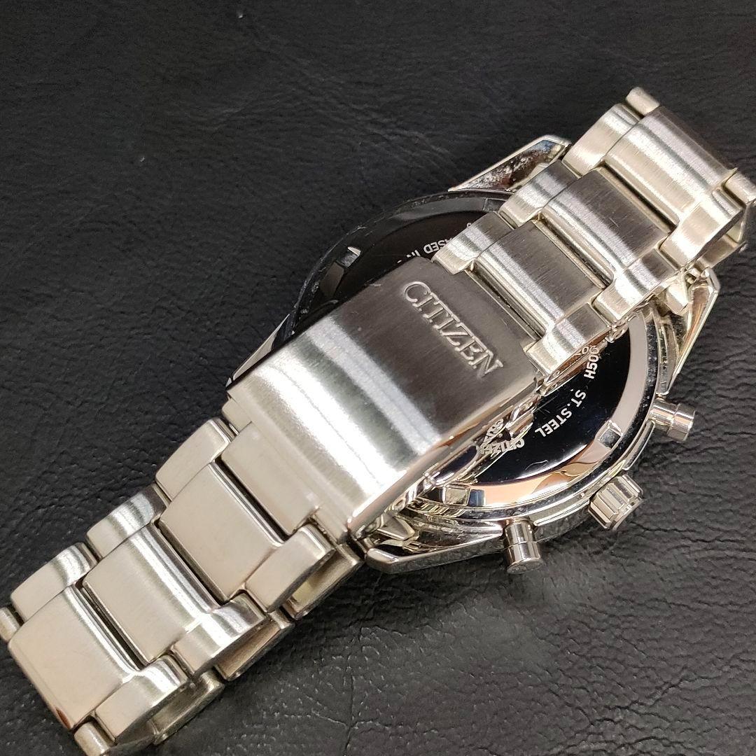 極美品　CITIZEN　シチズン　H500　ブラック　シルバー　ソーラー　メンズ