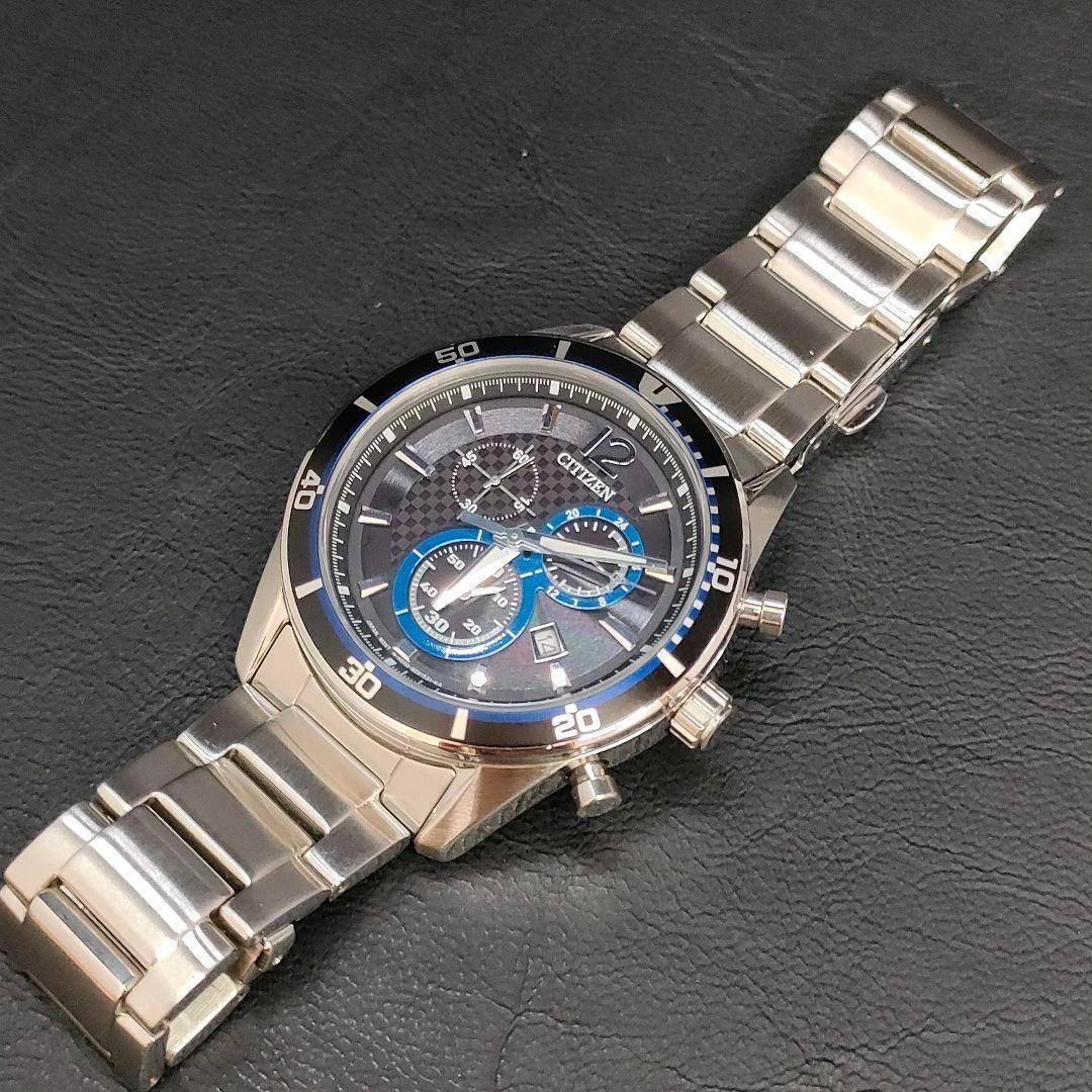 極美品　CITIZEN　シチズン　H500　ブラック　シルバー　ソーラー　メンズ